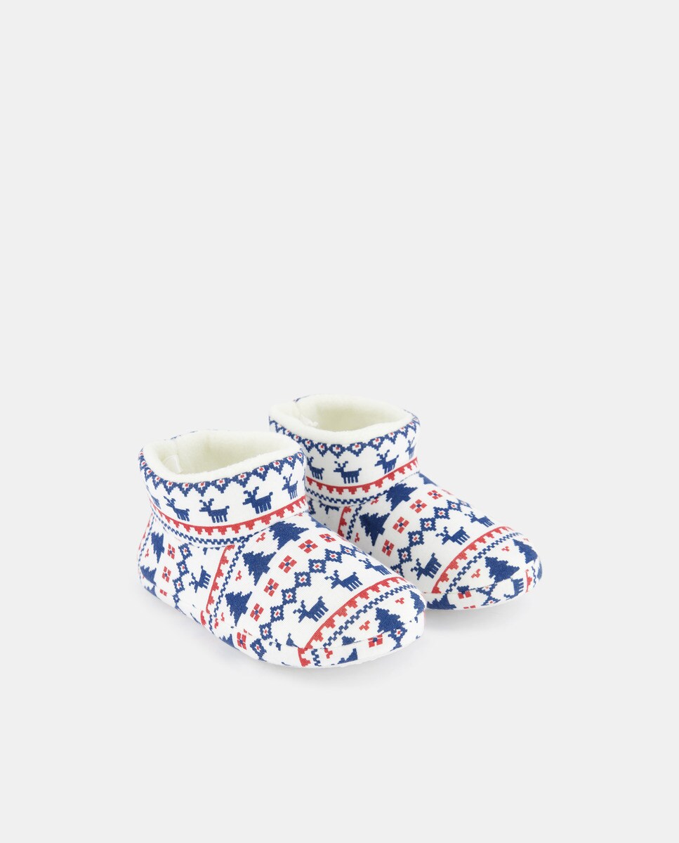 Bota jacquard Crema-2