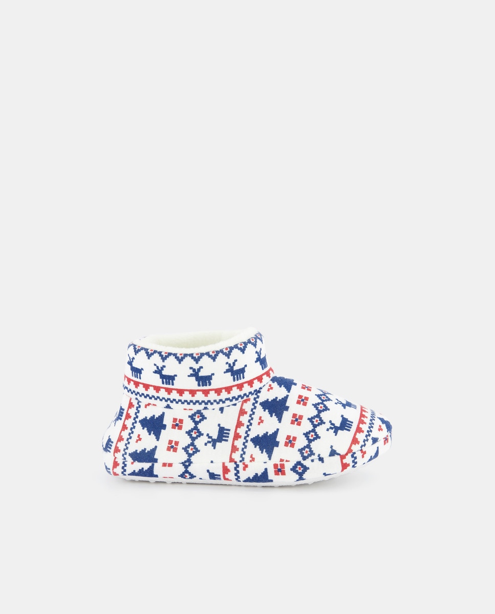 Bota jacquard Crema-1