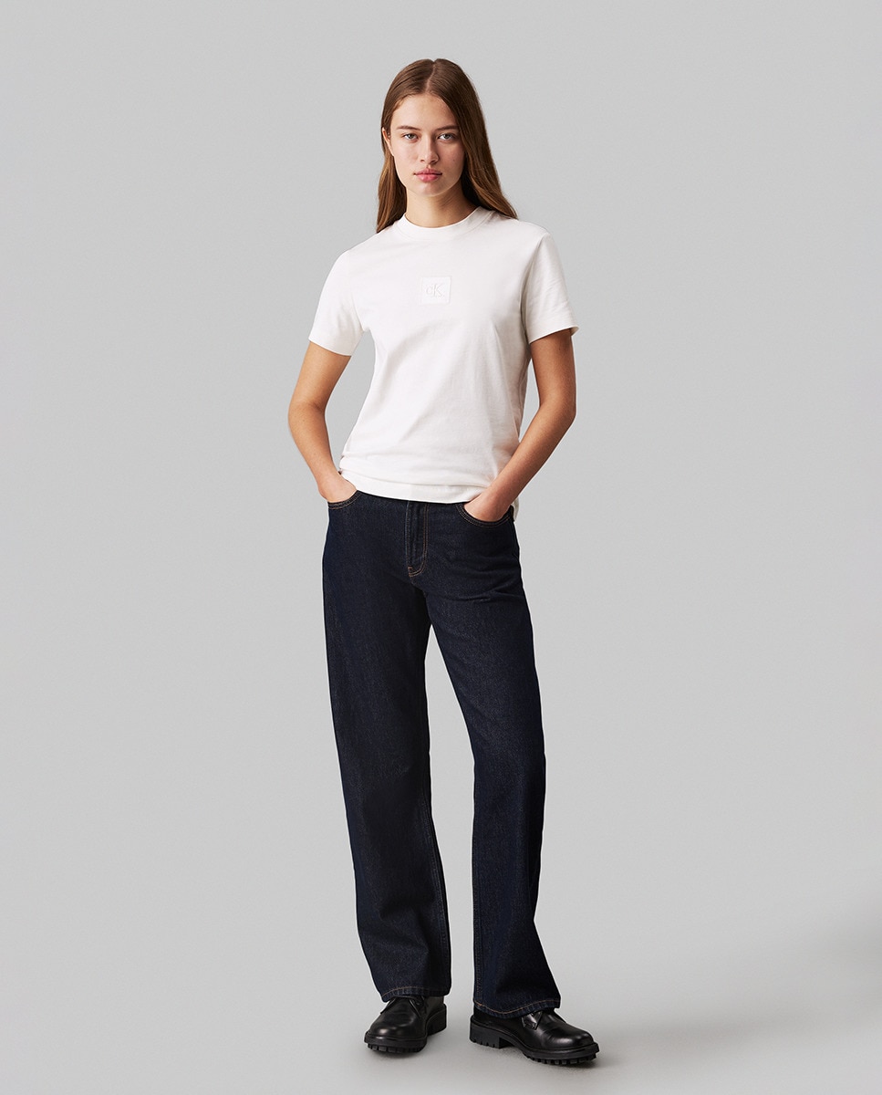 T-shirt Regular Fit com Monograma no Tom Cru-4