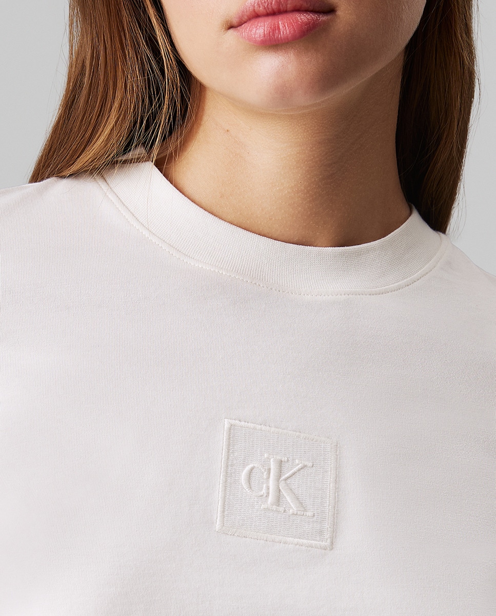 T-shirt Regular Fit com Monograma no Tom Cru-3