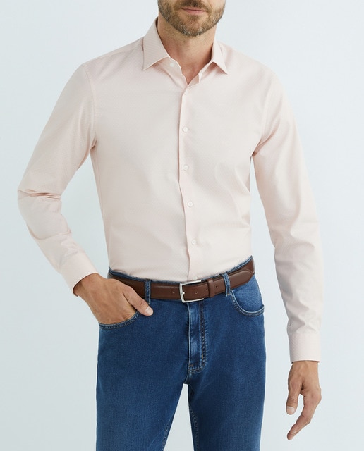 Imagen 0 de Camisa de hombre de vestir custom en color rosa