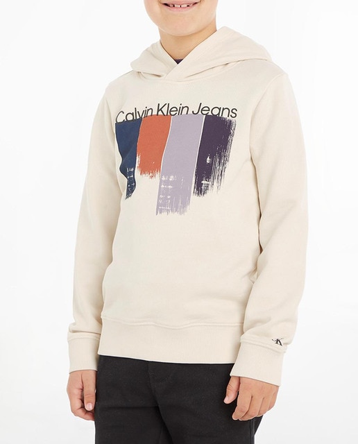 Imagen 0 de Sudadera de niño marfil con capucha