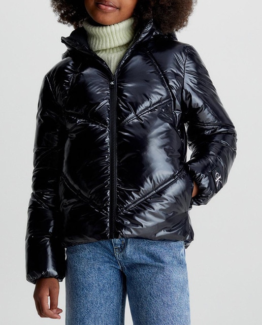 Imagen 0 de Chaqueta acolchada de niña negra con capucha