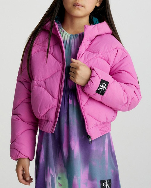 Imagen 0 de Chaqueta acolchada de niña rosa con capucha