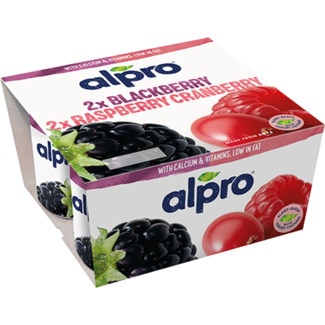 Yofu de Soja Amora e Framboesa Vegan Pack 4 embalagem 125 g - Alpro