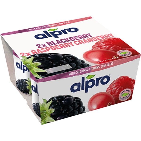 Yofu de Soja Amora e Framboesa Vegan Pack 4 embalagem 125 g