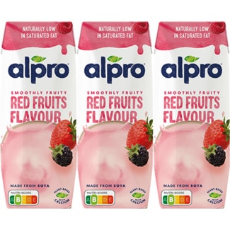 Bebida de Soja com Frutos Vermelhos Pack 3 unidades embalagem 750 ml - Alpro