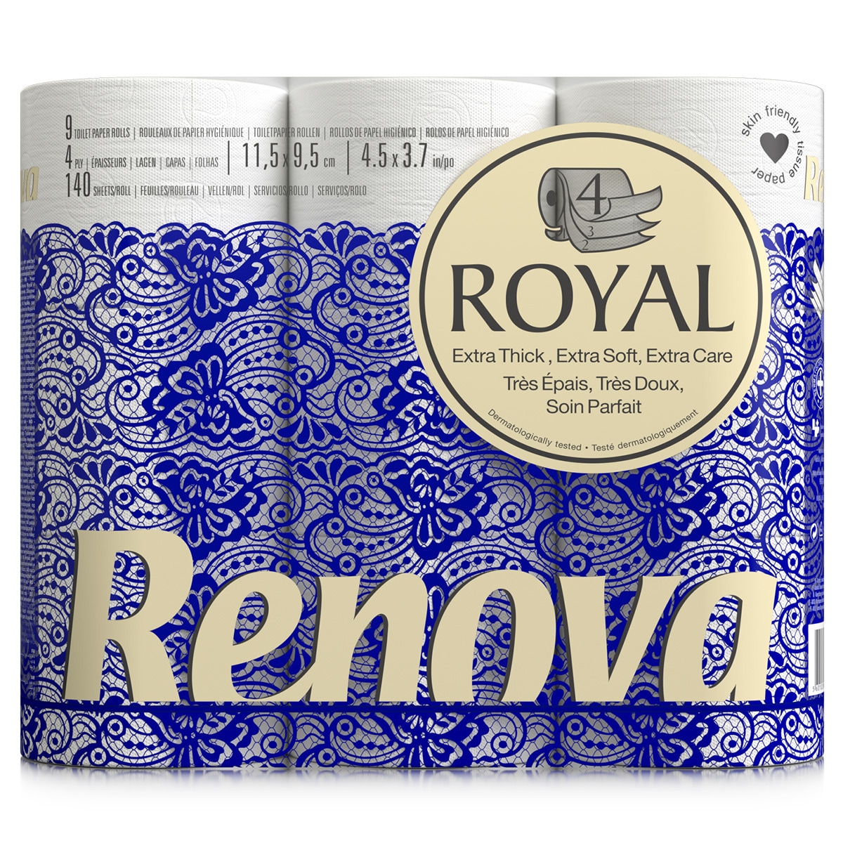 Papel Higiénico 4 Folhas Branco embalagem 9 unidades