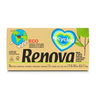 Lenços Faciais Reciclável Ecológico embalagem 72 unidades - Renova