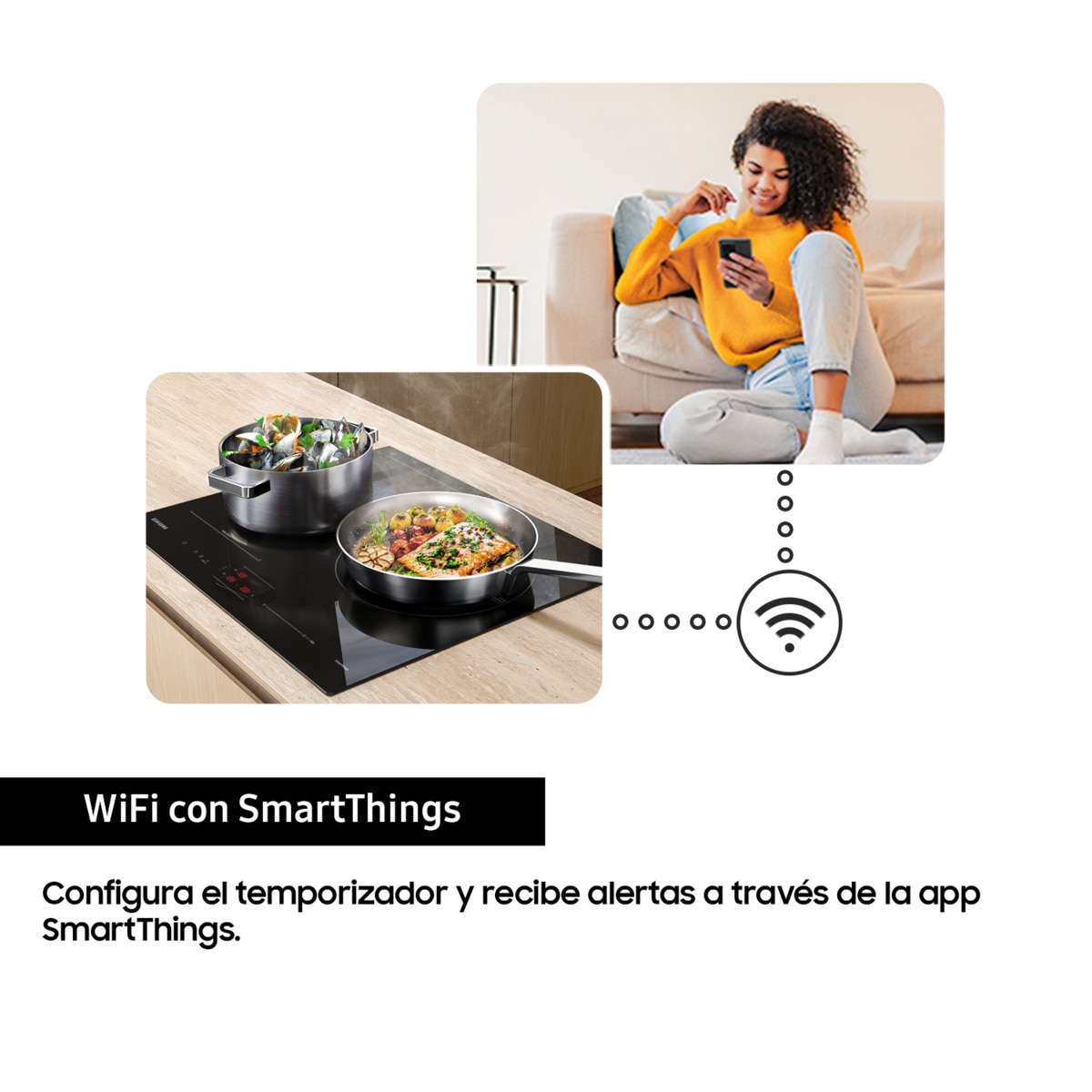 Placa inducción Samsung Zona gigante Dual Flex - NZ64B5066KK/U1 Negro-5