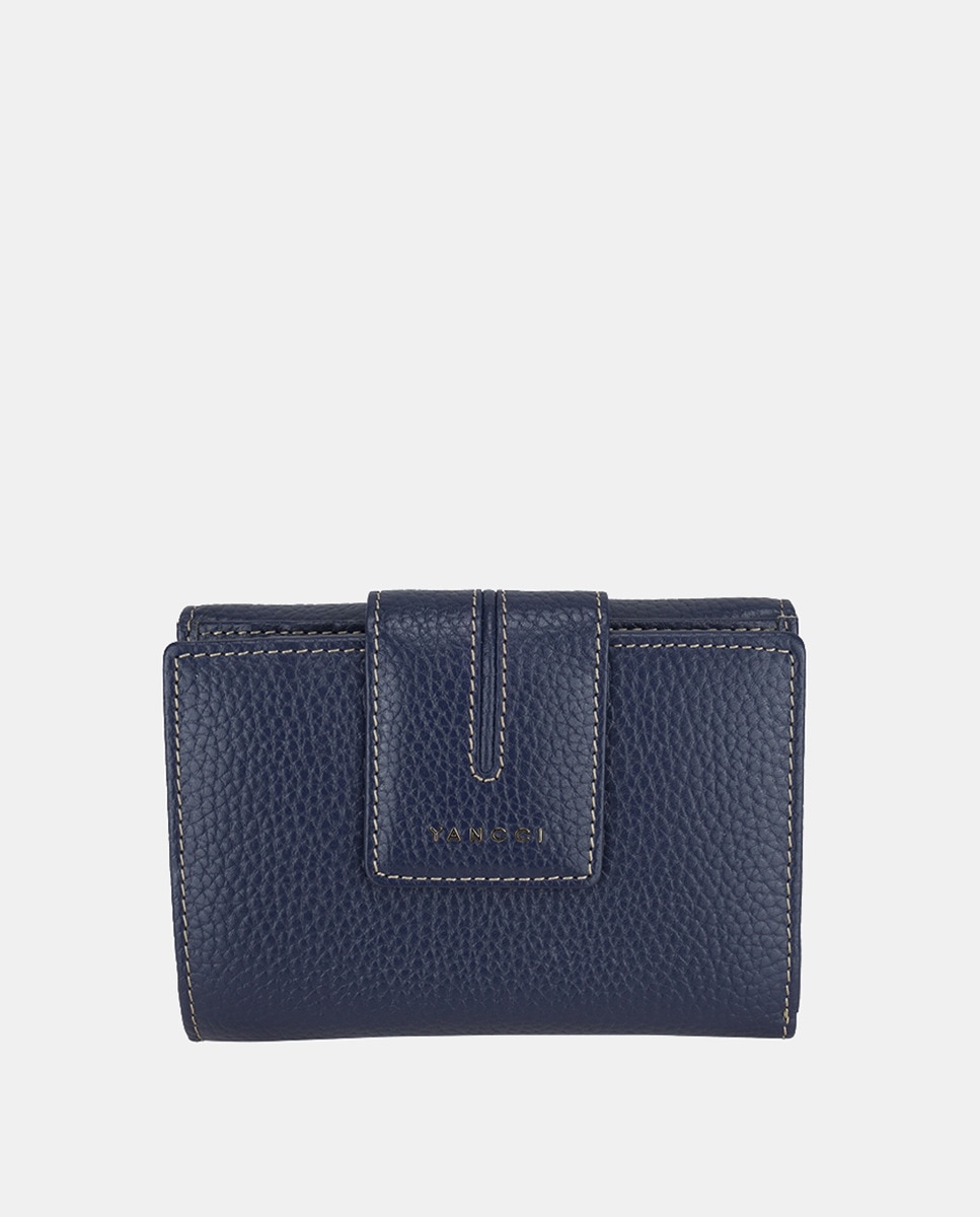 Porta-Moedas Médio em Pele com Secção para Notas - Vermelho Azul-1