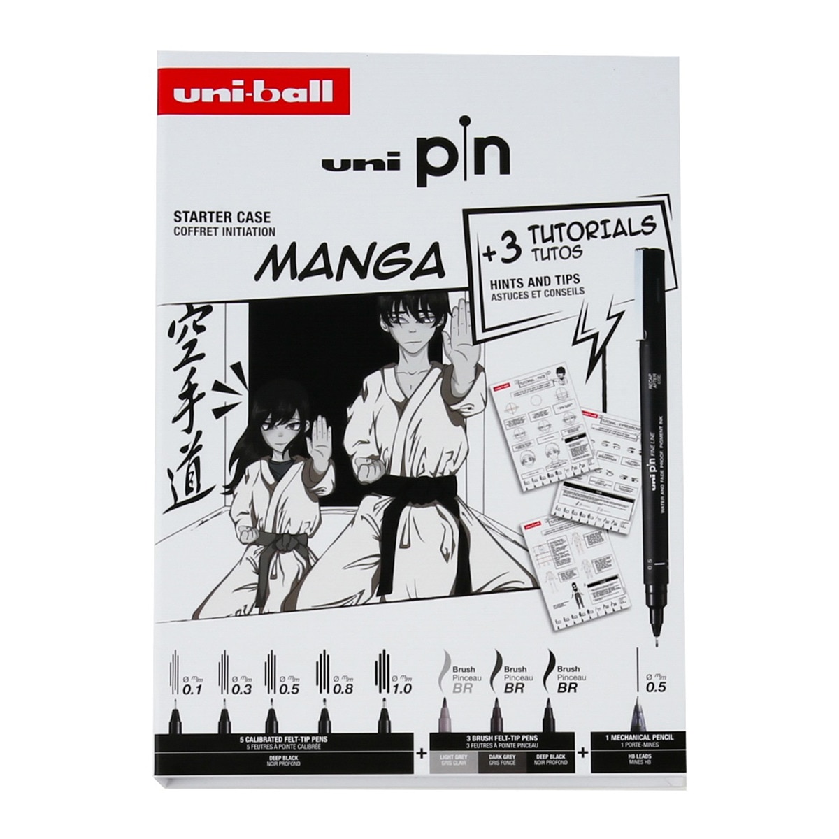 Set calibrados starter kit Manga 9P Uni-Ball PIN Multicolor-1
