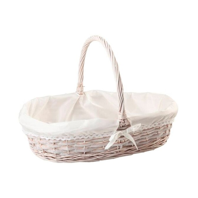 Imagen 0 de Cesta de Mimbre Meng forrada y lacada blanco