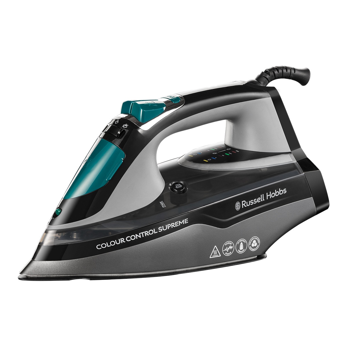 Plancha de vapor Russell Hobbs Colour Control Supreme suela cerámica con protección del color Negro-1
