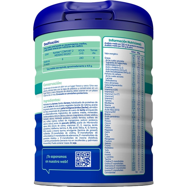 Confort 2 Spezialnahrung für medizinische Zwecke für Babys ab 6 Monaten Dose 800 g zur Linderung der Symptome von Koliken und Verstopfung