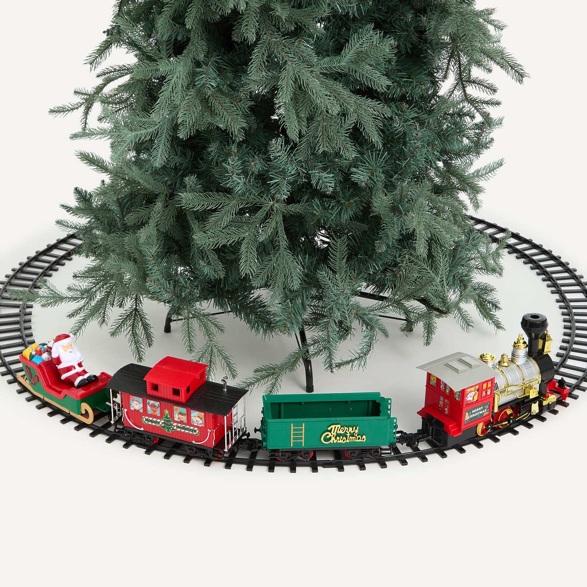 Tren decorativo para árbol con luz, música y vapor Belén Americano Navidad El Corte Inglés Multicolor-4