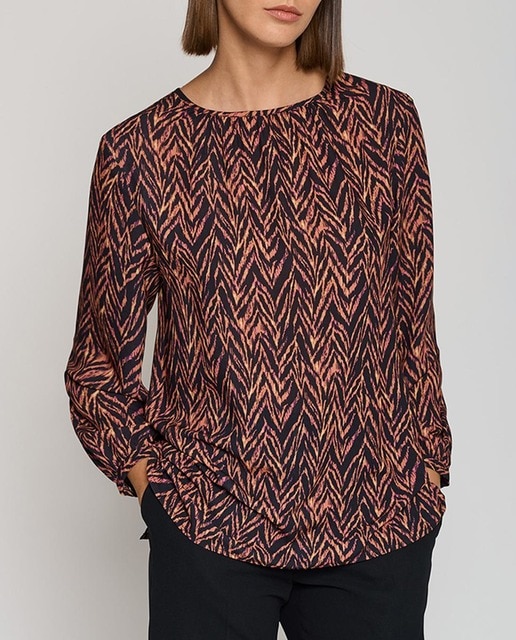 Imagen 0 de Blusa de mujer manga ranglán estampado geométrico