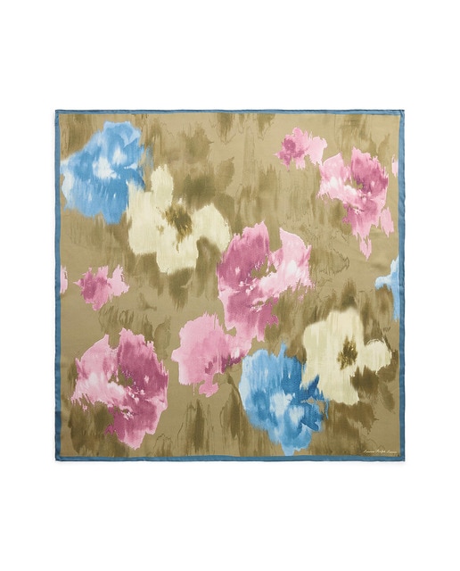 Imagen 0 de Pañuelo de mujer de seda con estampado de flores