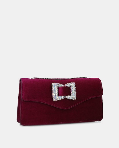 Imagem 0 de Mala de Veludo com Detalhe de Laço com Strass