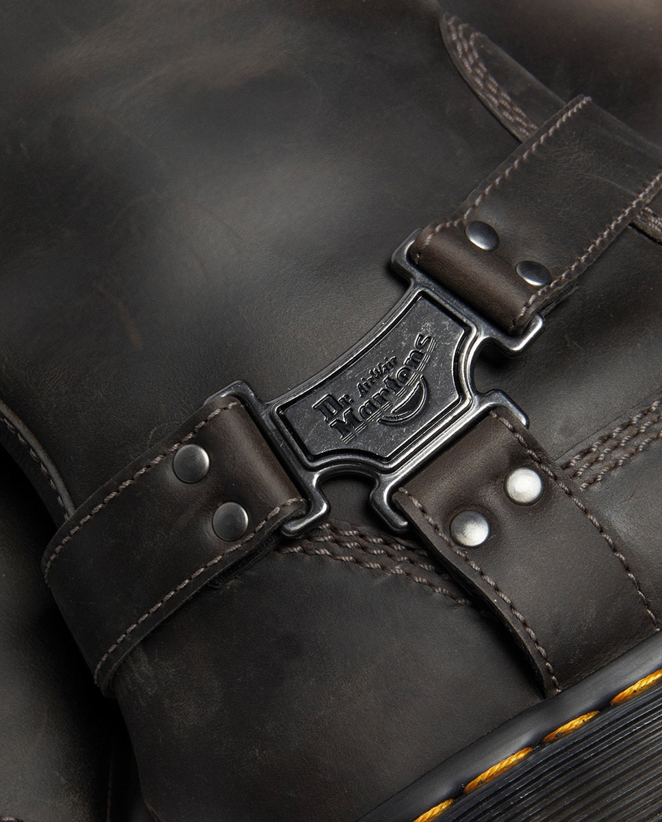 Botas Altas Anistone Hi em Pele Cinzento-6