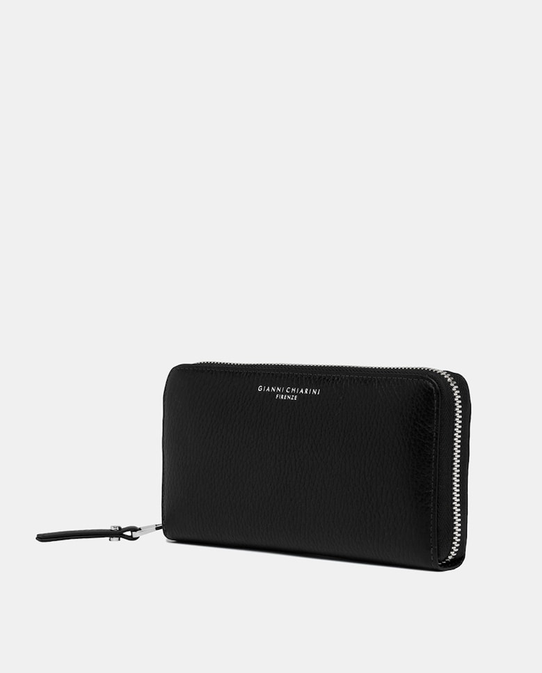 Carteira Elaborada em Pele Granulada Preto-3