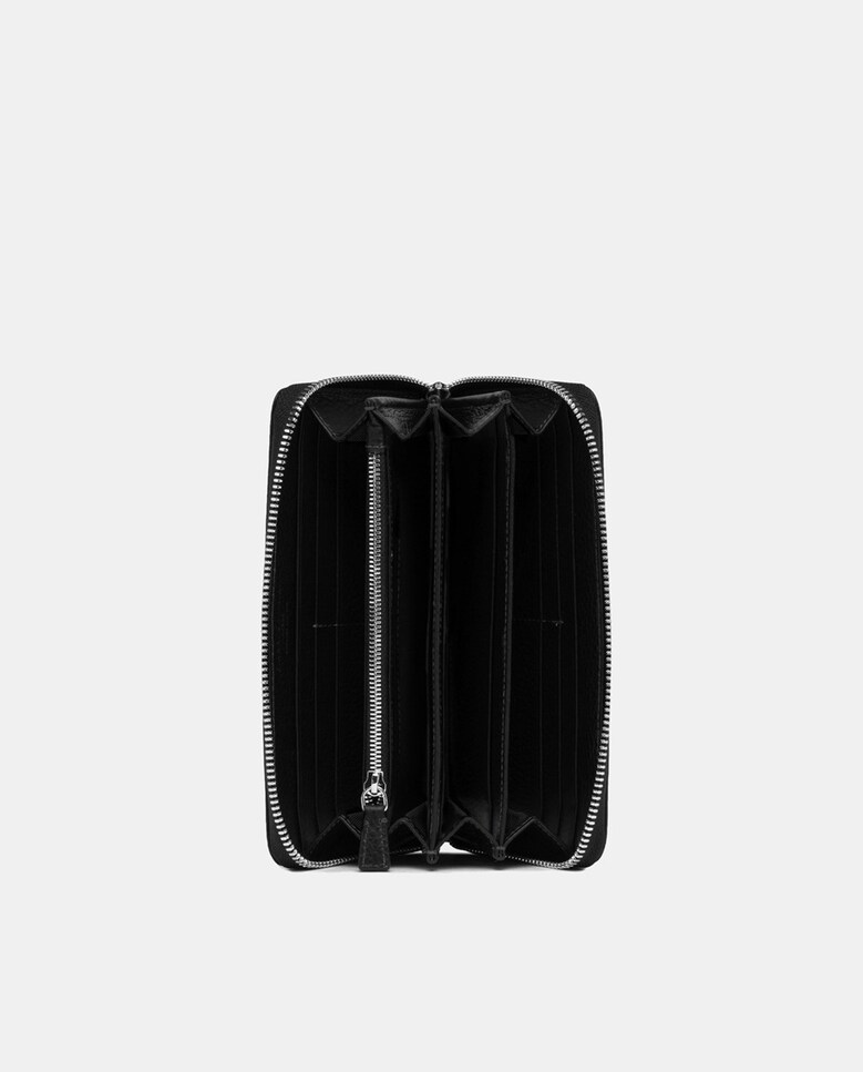 Carteira Elaborada em Pele Granulada Preto-4