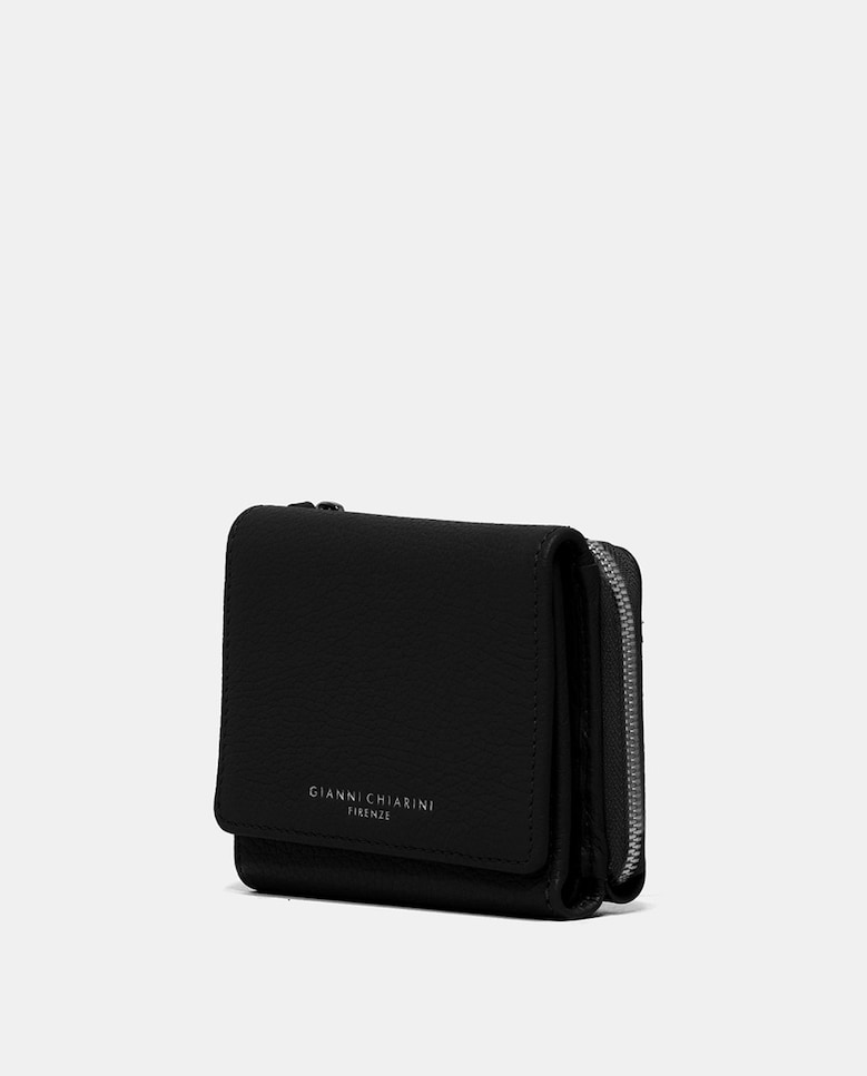 Porta-Moedas Elaborado em Pele Granulada Preto-3