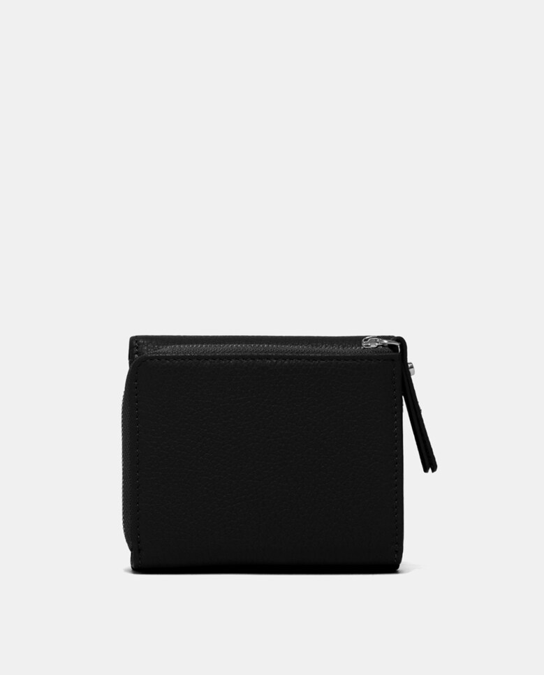 Porta-Moedas Elaborado em Pele Granulada Preto-2