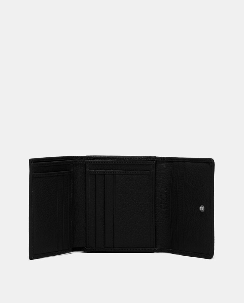 Porta-Moedas Elaborado em Pele Granulada Preto-4