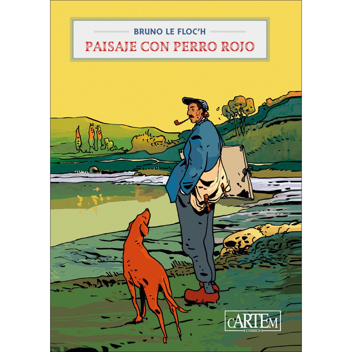 Paisaje con perro rojo 1