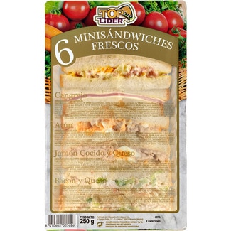 minisandwichs 6 unidades envase 250 g - Toplider