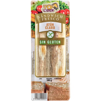 sandwich de atún claro sin gluten unidad 165 g - Toplider
