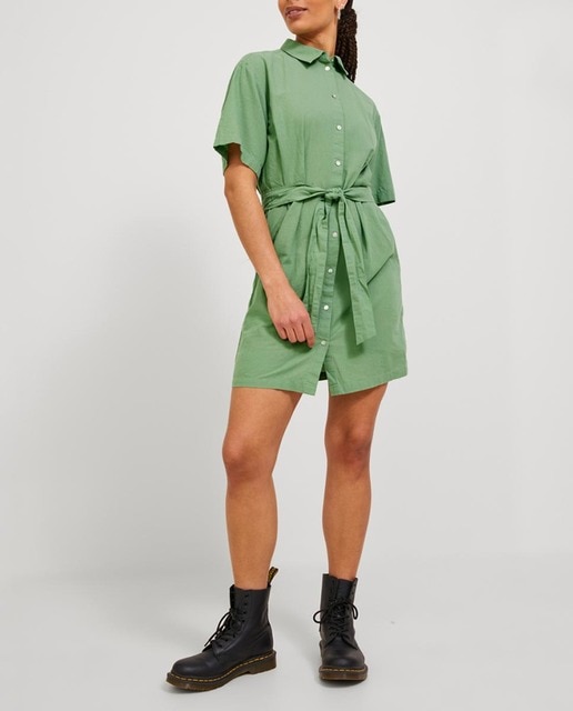 Imagen 0 de Vestido mini camisero de lino