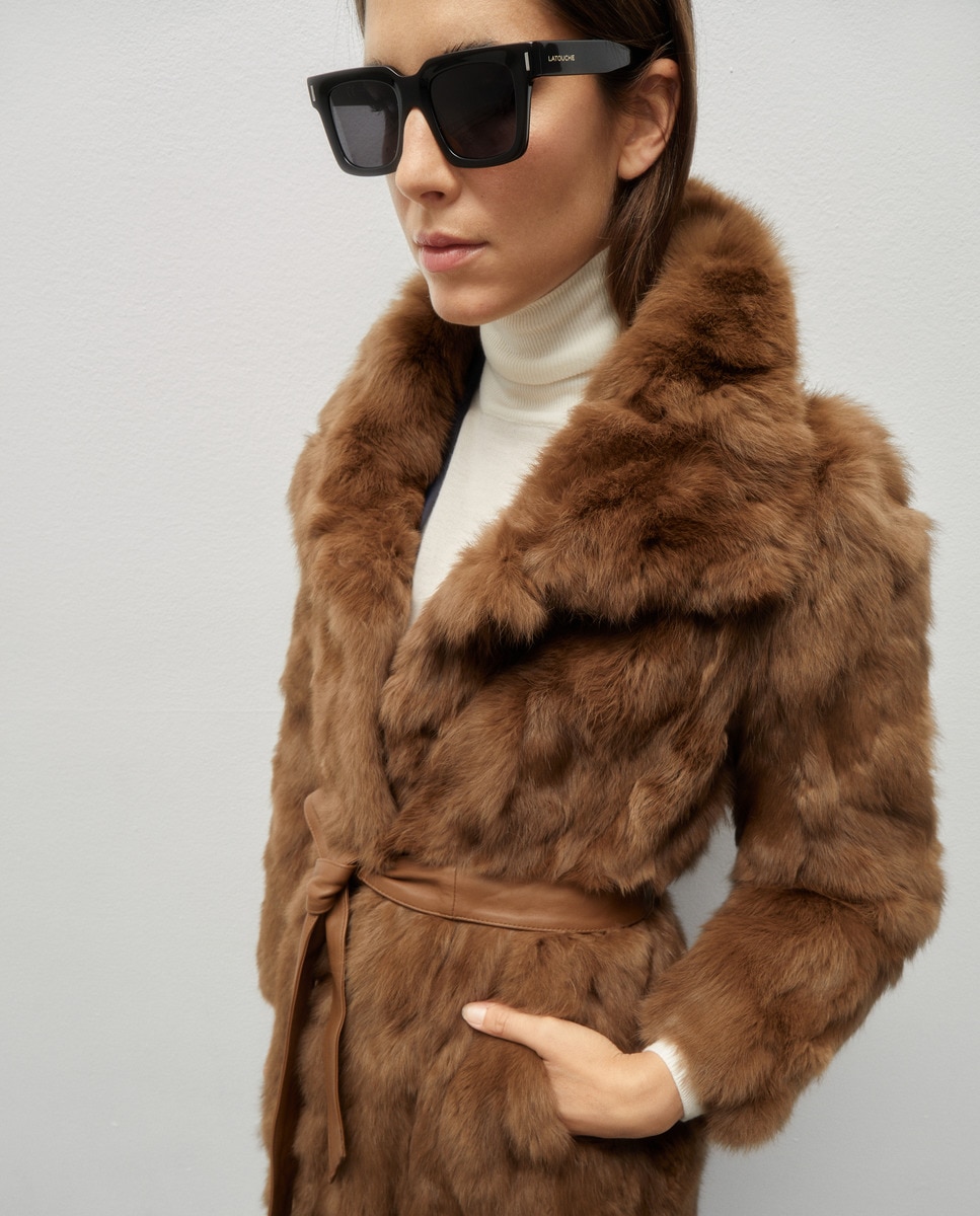 Abrigo Pelo Conejo Sfera Abrigo Chaleco Pelo Conejo Sfera Chaleco