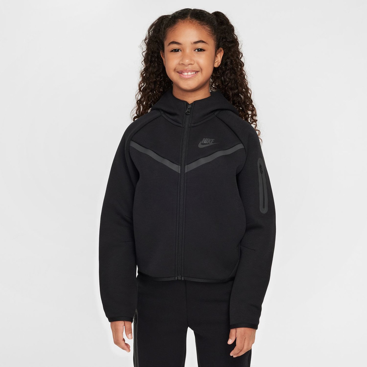 Sweatshirt de menina Sportswear Tech Fleece Nike Preto-1