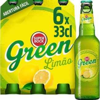 Cerveja Green com Sabor a Limão Pack 6 unidades garrafa 33 cl - Super Bock