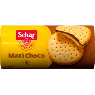 Bolachas de Chocolate Maxi sem Glúten embalagem 250 g - Schar