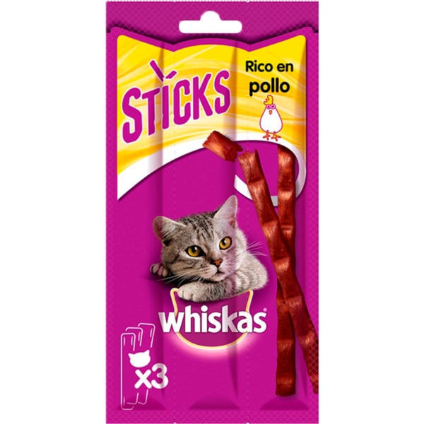Sticks para Gato sabor Frango Pack 3 unidades embalagem 18 g