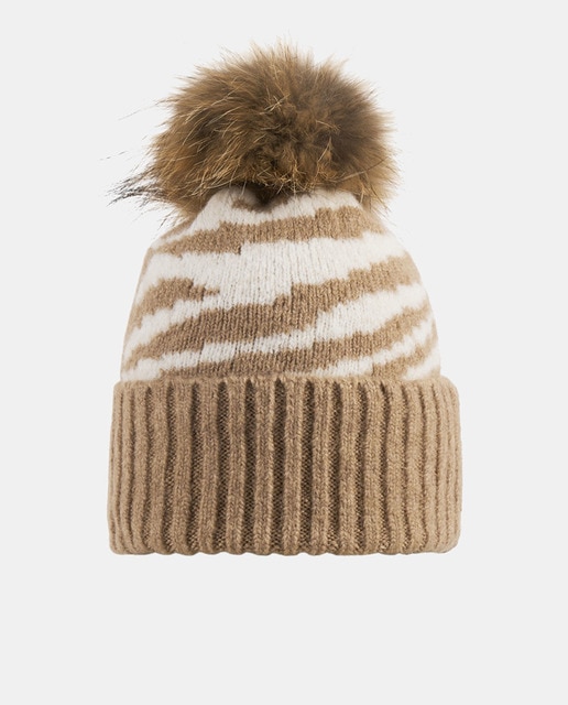 Imagen 0 de Gorro jacquard de pompón racoon