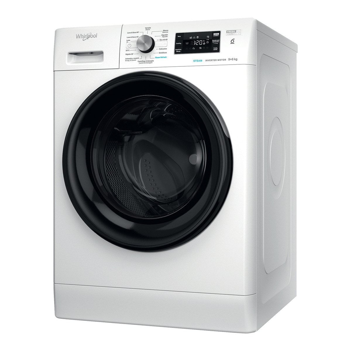 Lavadora secadora Whirlpool 9 kg / 1.300 rpm - FFWDB 964489 BV SPT Blanco-1