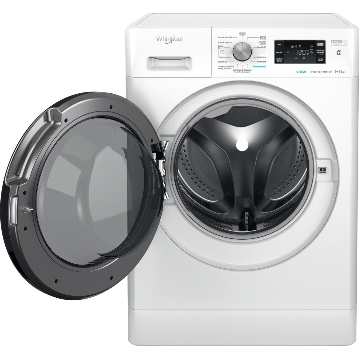 Lavadora secadora Whirlpool 9 kg / 1.300 rpm - FFWDB 964489 BV SPT Blanco-3