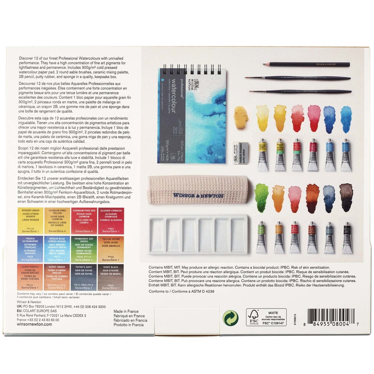 Caja de madera acuarela  profesional Winsor&Newton 3