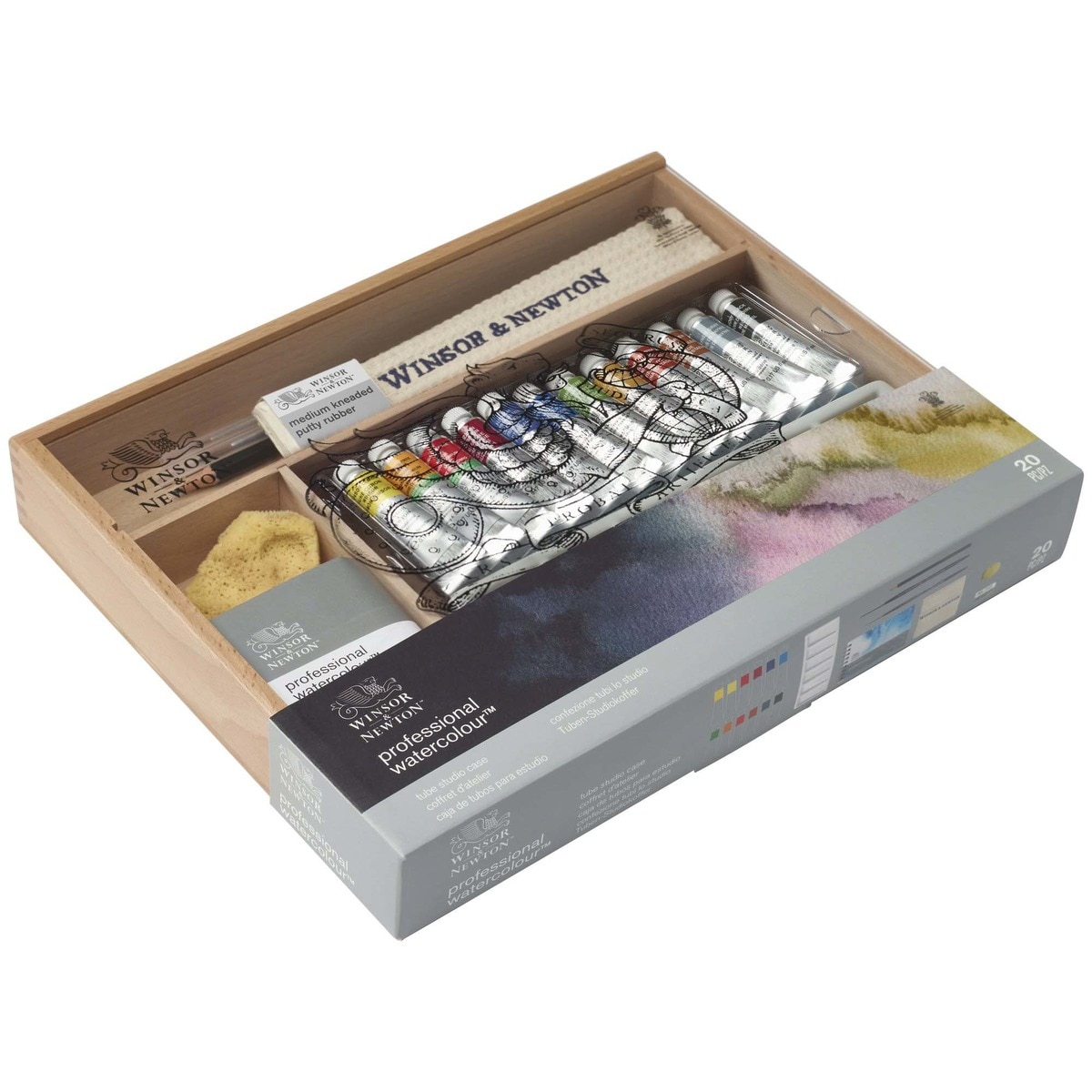 Caja de madera acuarela  profesional Winsor&Newton 4