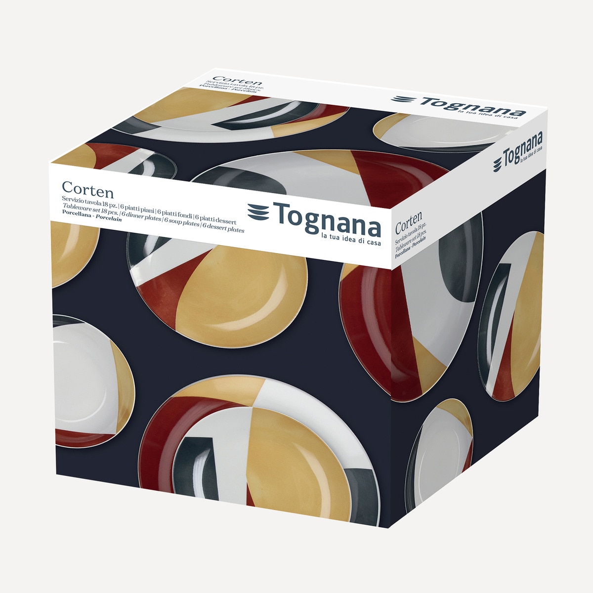 Vajilla 12 piezas de porcelana Madison Tognana Multicolor-2