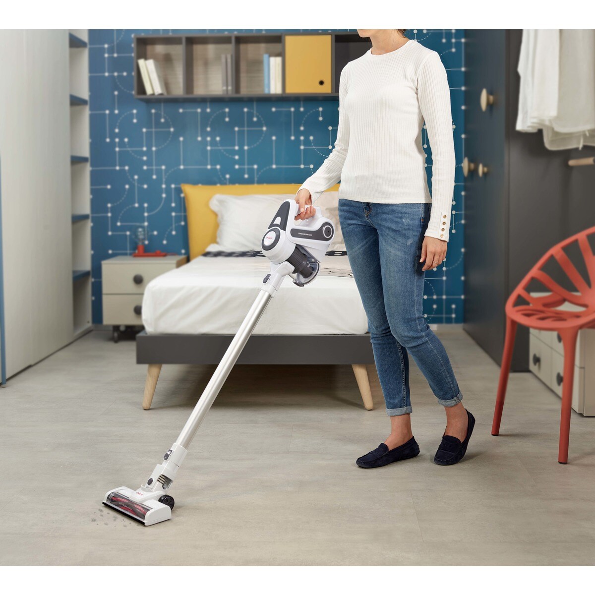 Aspirador de escoba recargable vertical Polti Forzaspira SLIM SR90G sin cables 2 en 1 Blanco-11