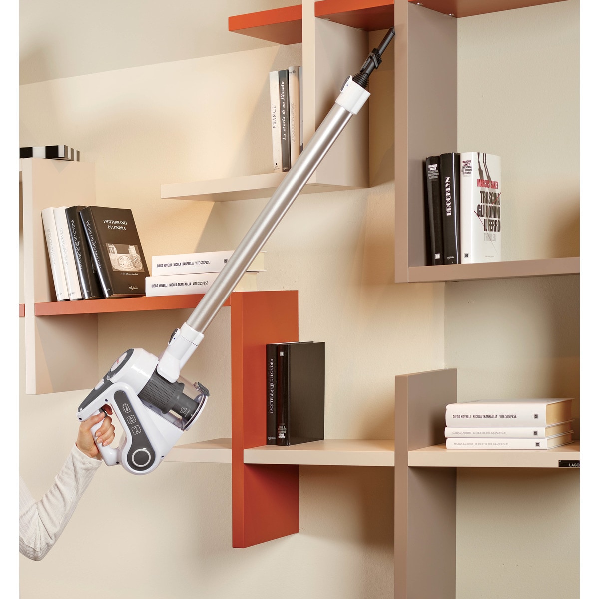 Aspirador de escoba recargable vertical Polti Forzaspira SLIM SR90G sin cables 2 en 1 Blanco-5