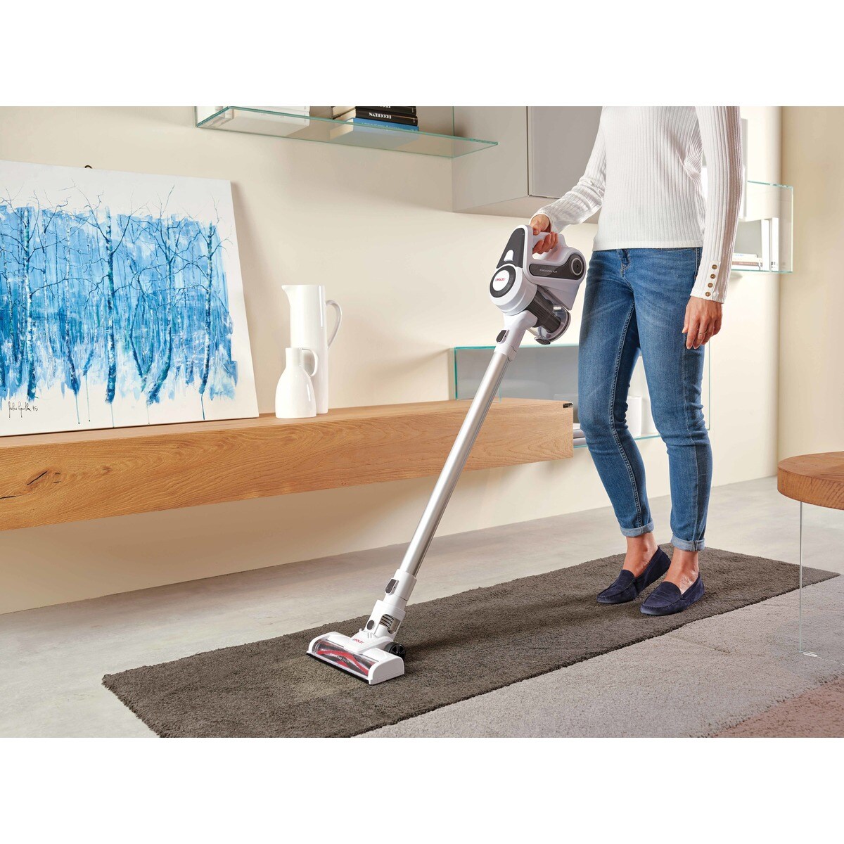 Aspirador de escoba recargable vertical Polti Forzaspira SLIM SR90G sin cables 2 en 1 Blanco-7