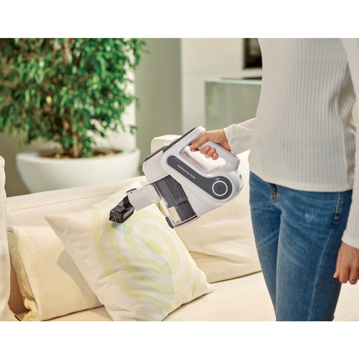 Aspirador de escoba recargable vertical Polti Forzaspira SLIM SR90G sin cables 2 en 1 Blanco-8