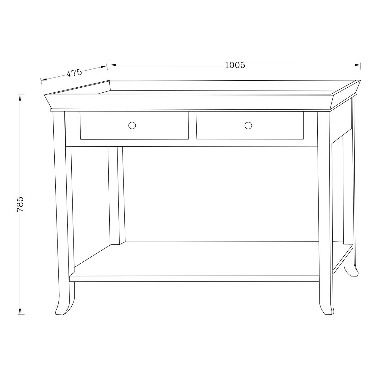 Consola de Madeira de Carvalho Retangular Vintage Natural-8