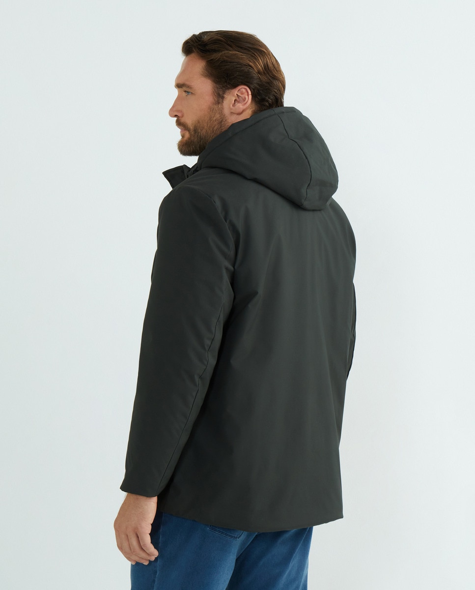 Parka Tamanhos Grandes com Capuz e Resistente à Água Musgo-6